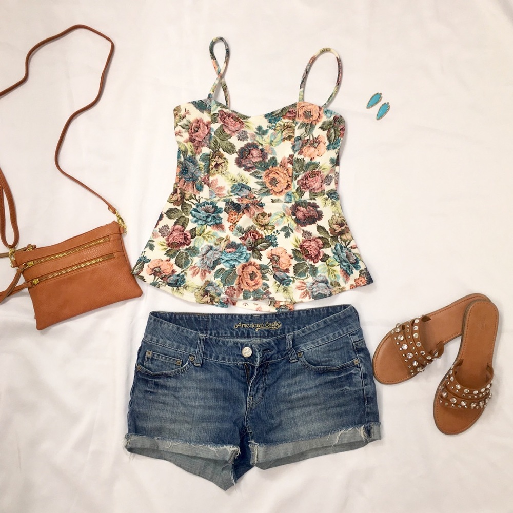 Floral peplum top